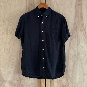 Linen short sleeve J.Crew button up in navy
